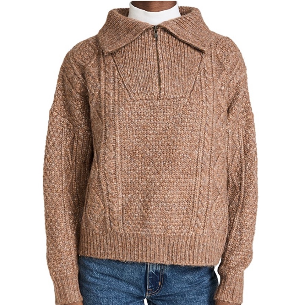 THE GREAT cable Henley pullover sz 0 BNWT